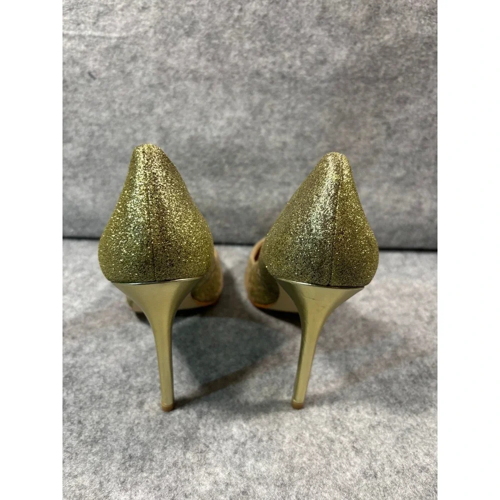 Charles David‎ Womens Gold Glitter Suede Pointed Toe Stiletto Heels Shoes 9.5M